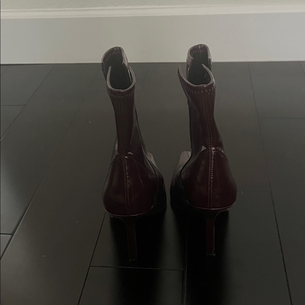 ZARA Glossy Burgundy Boots (42) - Picture 5 of 8